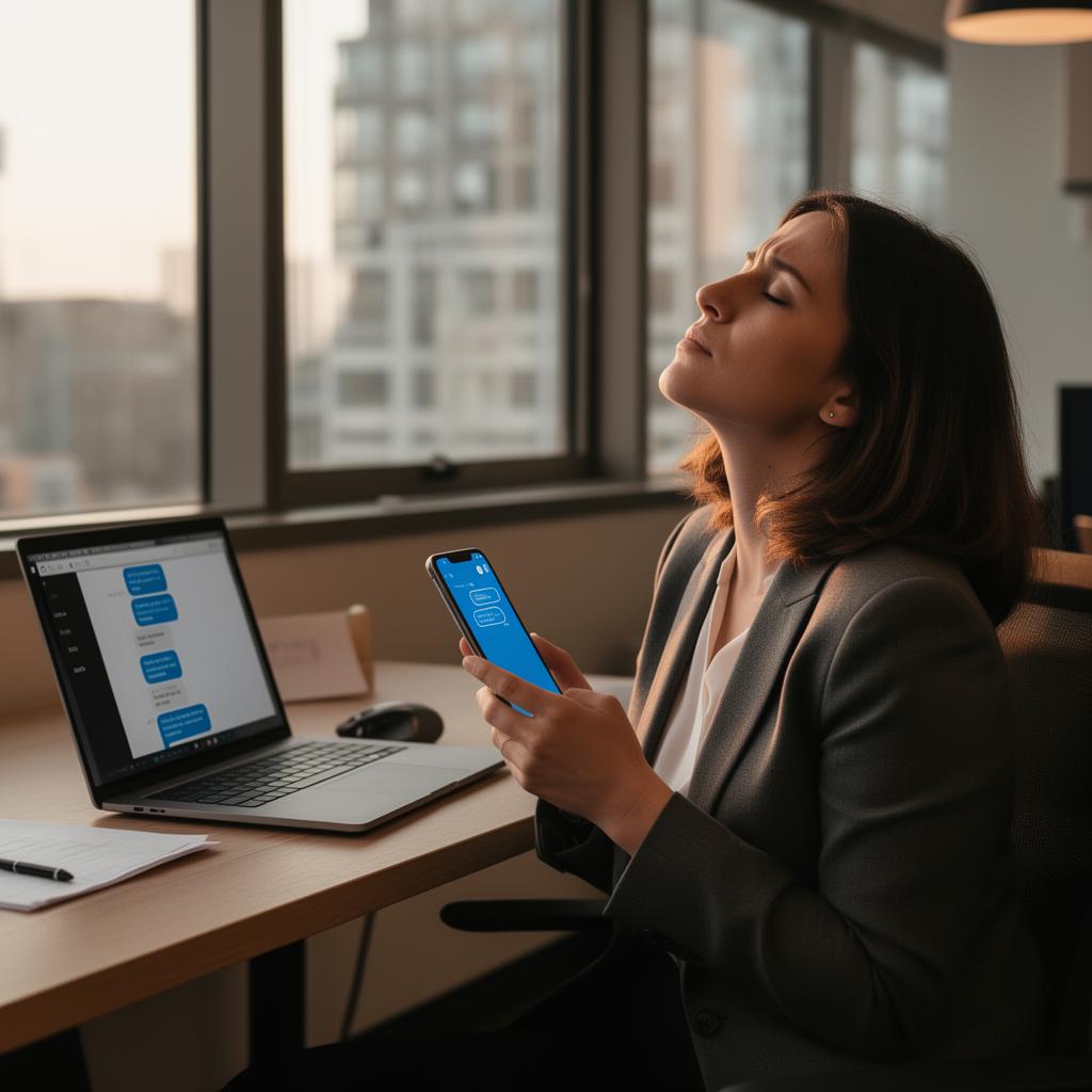 Profissional fazendo uma pausa e conversando com seu Equylib AI